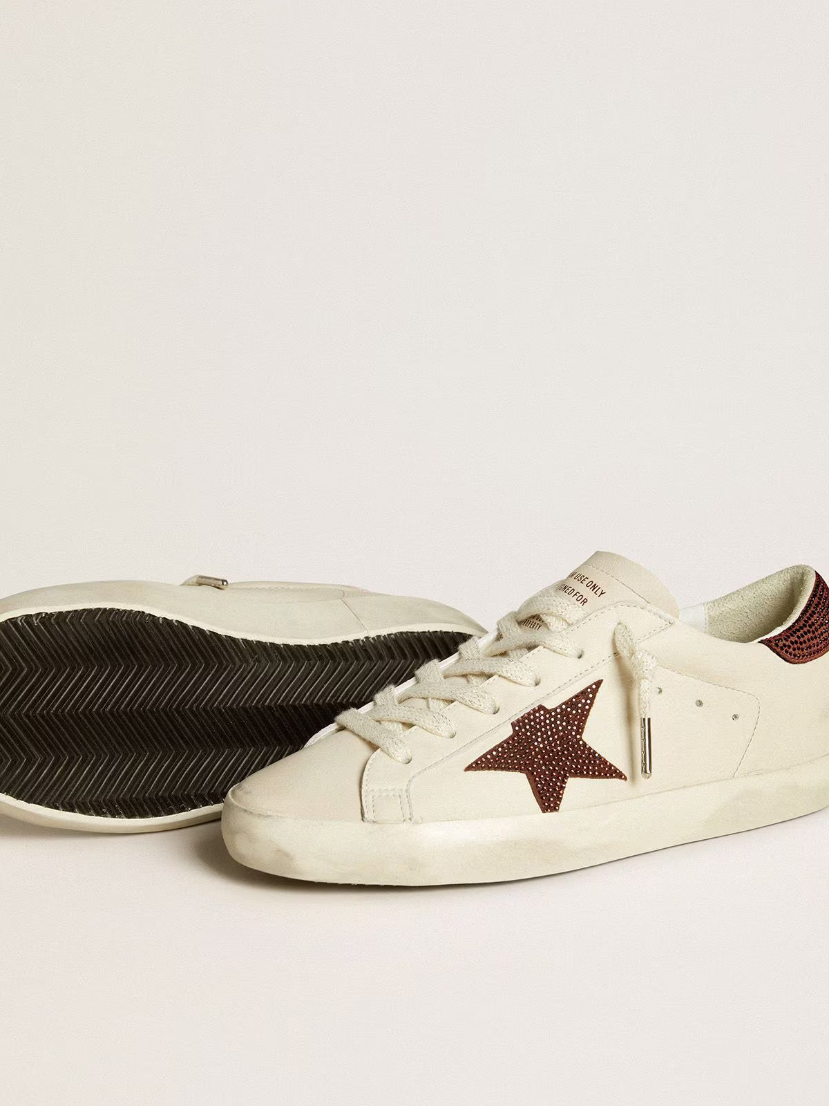 Super-Star LTD femme avec étoile et contrefort en daim avec cristaux Swarovski